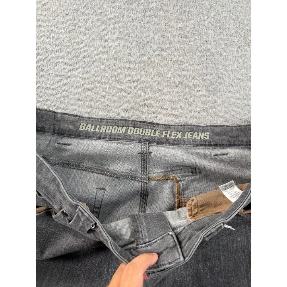 Duluth Trading Co Ballroom Double Flex Jeans Mens 40x31 Gray Straight Leg